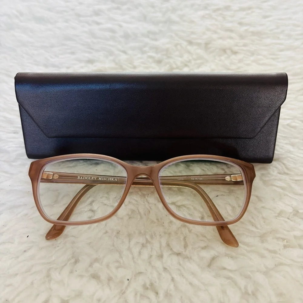 Badgley Mischka Brown w/ glittery sides Glasses Frame Only with Black Case